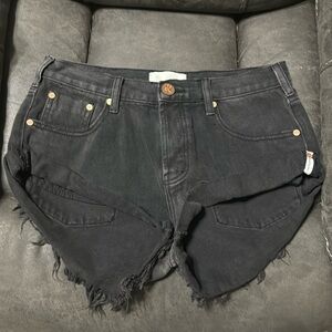 One Teaspoon Bandits black denim shorts size 26